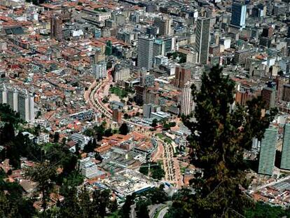 Vista aérea de Bogotá.
