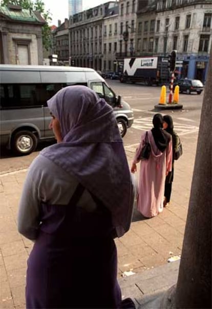 Una mujer musulmana en Bruselas.