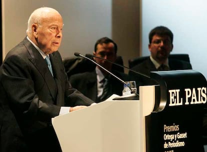 Jesús de Polanco, en la ceremonia de los Premios Ortega y Gasset de Periodismo, en mayo.