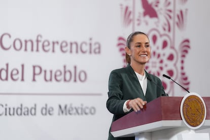 Claudia Sheinbaum, en Ciudad de México, este viernes.