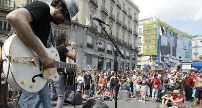 Concierto en la Puerta del Sol.