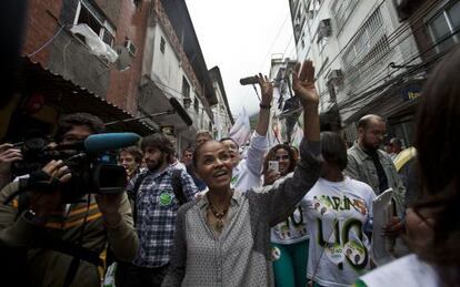 Presidential candidate Marina Silva at a campaign event in Rio de Janeiro.