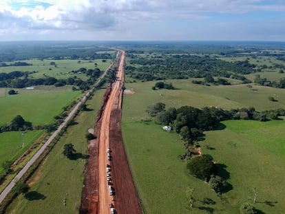 Obras del tramo 1 del Tren Maya, entre Palenque y Escárcega, en diciembre.