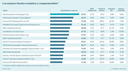 Los mejores fondos rentables y comprometidos