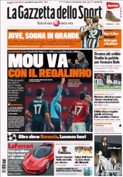 Portada de 'La Gazzetta dello Sport'.