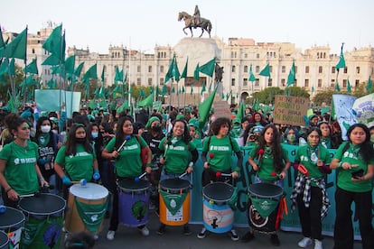 A protest in favor of legalizing abortion in Peru, in September 2022.