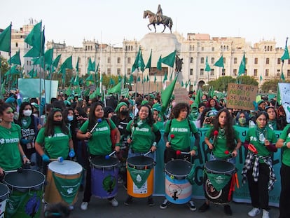 Una protesta a favor del aborto legal en Perú, en septiembre de 2022.