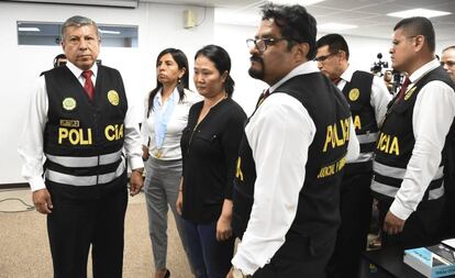 Keiko Fujimori, en la sala de un tribunal de Lima.