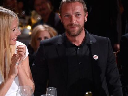 Gwyneth Paltrow y su exesposo Chris Martin, en una gala ben&eacute;fica en 2014.