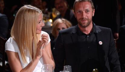Gwyneth Paltrow y su exesposo Chris Martin, en una gala ben&eacute;fica en 2014.