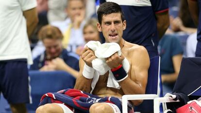 Djokovic, durante el duelo contra Feliciano.