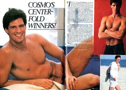 Scott Brown, en el especial <i>El hombre más sexy de América</i> de la revista <i>Cosmopolitan</i>. Posó desnudo para pagar una escuela.