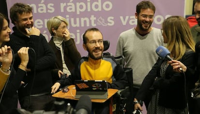 Pablo Echenique, abans de participar en un acte a Barcelona.