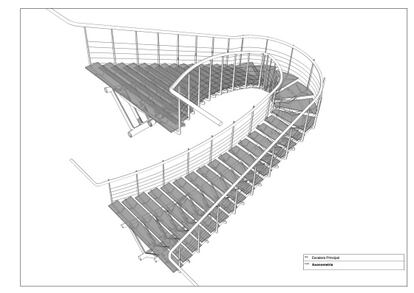 Esta escalera podría quedarse finalmente en mera escultura por motivos de seguridad.