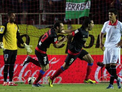 Falcao celebra el gol del Atl&eacute;tico.