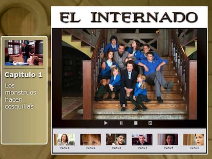 Portada de la página web de Antena 3 de su serie <i>El internado</i>.