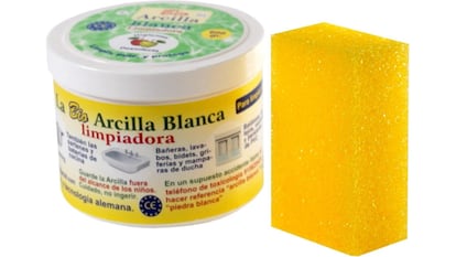 Arcilla blanca para limpiar sartenes antiadherentes, es una pasta para limpiar sartenes fácilmente.