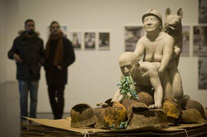 L&#039;escultura de l&#039;exposici&oacute; &#039;La b&egrave;stia i el sobir&agrave;&#039;.