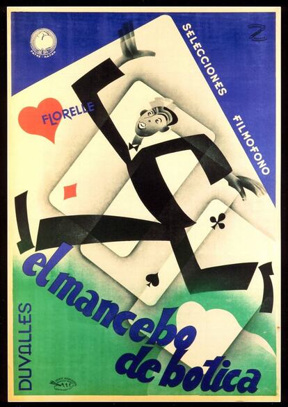 'El mancebo de botica' ('Une merveilleuse journe'), 1932. Dirigida por Yves Mirande y Robert Wyler. Este vodevil de un jovencito que es pretendido por su jefa quizs haya pasado ya a la historia, pero no lo ha hecho el moderno estilo de Herreros, que beba de la vi?eta, el expresionismo o el cubismo en un cctel de vanguardia.