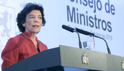 La ministra portavoz del Gobierno, Isabel Celaá