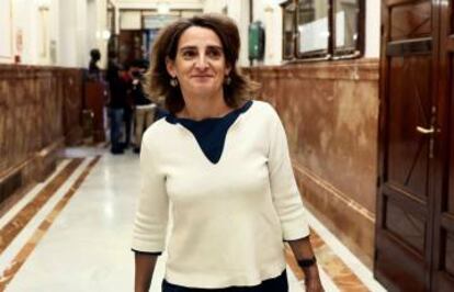 GRAF9058. MADRID, 18/10/2018.- La ministra de Transición Energética y Medio Ambiente, Teresa Ribera, a su llegada al pleno del pleno celebrado hoy en el Congreso de los Diputados.EFE/Mariscal