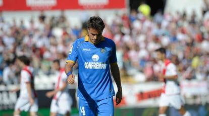 Pedro León durante un partido con el Getafe.