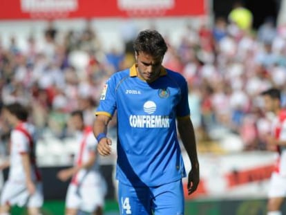 Pedro Le&oacute;n durante un partido con el Getafe.