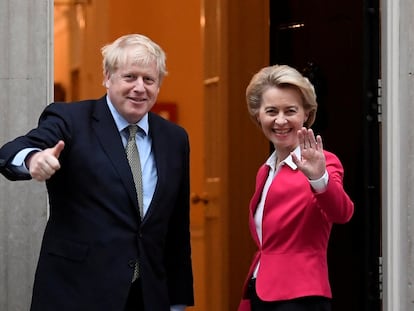 La última reunión cara a cara de Johnson y Von der Leyen, en Londres, el 20 de enero.