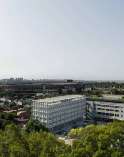 Vista aèria de l'edifici.