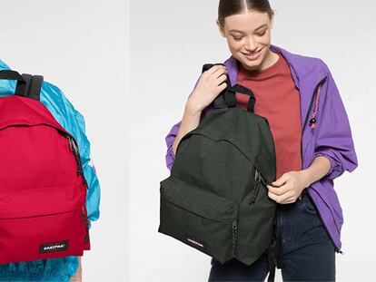 Dos de los colores lisos en los que puede adquirirse en Amazon esta mochila de Eastpak.