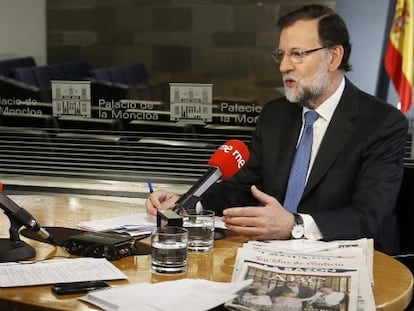 Mariano Rajoy, durante una entrevista con Radio Nacional este lunes.