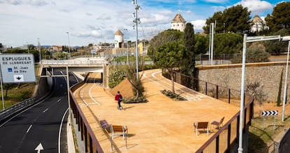 La red metropolitana de carriles bici, en Esplugues de Llobregat, en 2020.