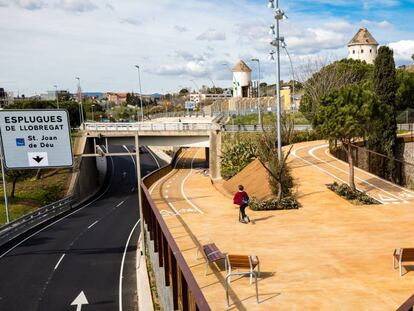La red metropolitana de carriles bici, en Esplugues de Llobregat, en 2020.