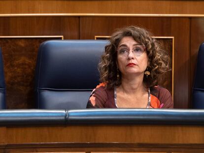 La ministra de Hacienda y Función Pública, María Jesús Montero, el jueves en el Congreso.