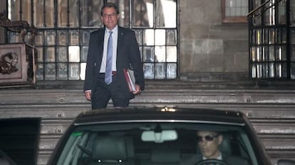 Catalan premier Artur Mas exits the regional seat of government on Tuesday.