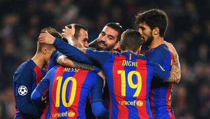 Arda celebra su segundo gol al Gladbach.