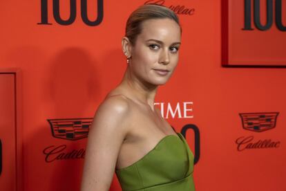 La actriz Brie Larson, con un vestido de Prada, en la gala de la revista 'Time'.