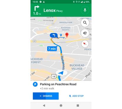 Así nos notificará Google Maps de la existencia de Parking cerca del destino