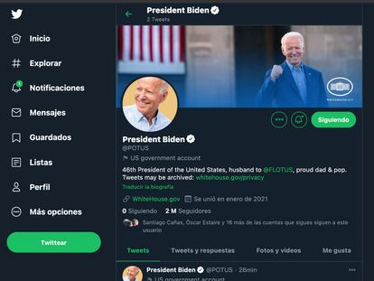 La cuenta oficial de Twitter de la presidencia de Estados Unidos ha pasado a manos del demócrata Joe Biden.