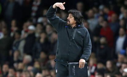 Germán Burgos, en el Arsenal-Atlético celebrado en el Emirates Stadium de Londres.