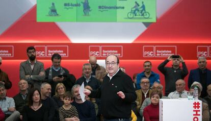 Miquel Iceta, durant un acte diumenge.
