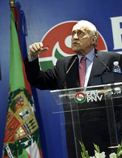 El presidente del PNV durante su discurso de ayer en Bilbao.