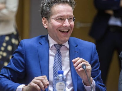 Dijsselbloem, durante o Eurogrupo nesta segunda-feira.