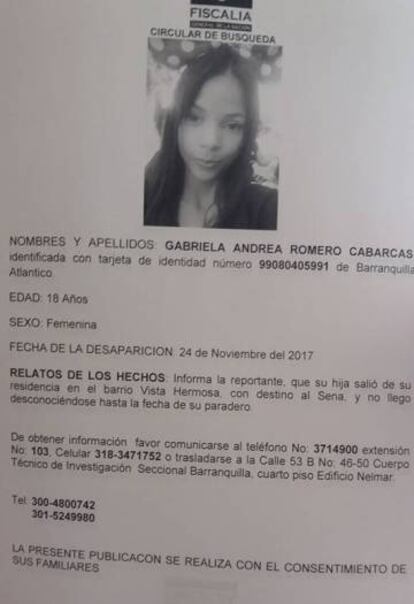 Durante tres semanas la familia buscó, sin éxito, a Gabriela Romero.