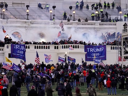 Insurrectionists loyal to President Donald Trump, storm the Capitol, Wednesday, Jan. 6, 2021, in Washington.
