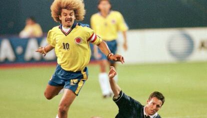 Valderrama en un partido ante Escocia.