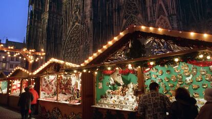 Mercadillo navideño en Estrasburgo, Francia