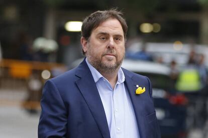 Junqueras en l'arribada a l'Audiència Nacional.