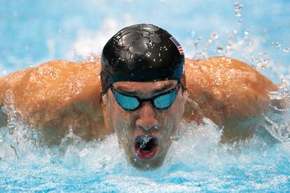 Michael Phelps, en la segunda semifinal de los 200m mariposa de los Juegos de Londres