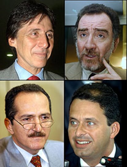 De izquierda a derecha y de arriba a abajo, los nuevos ministros de Brasil, Eunicio Oliveira, Patrus Ananias, Aldo Rebelo y Eduardo Campo.